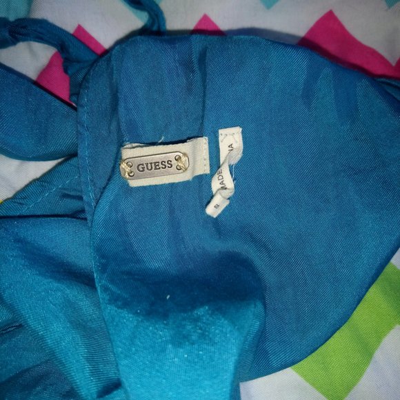 Guess Silk-blend Turquoise Teal Open Back tank - Picture 4 of 5